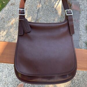 Slim vintage coach leather - brown